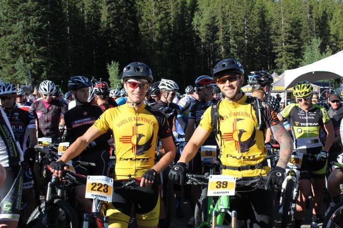 Macky Franklin at the Breck Epic start with my teammate, Steve Thompson