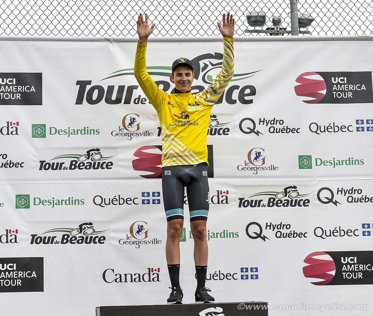 Nicolas Zukowsky (Floyd's Pro Cycling Team) retains the yellow leaders jersey at the Tour de Beauce
