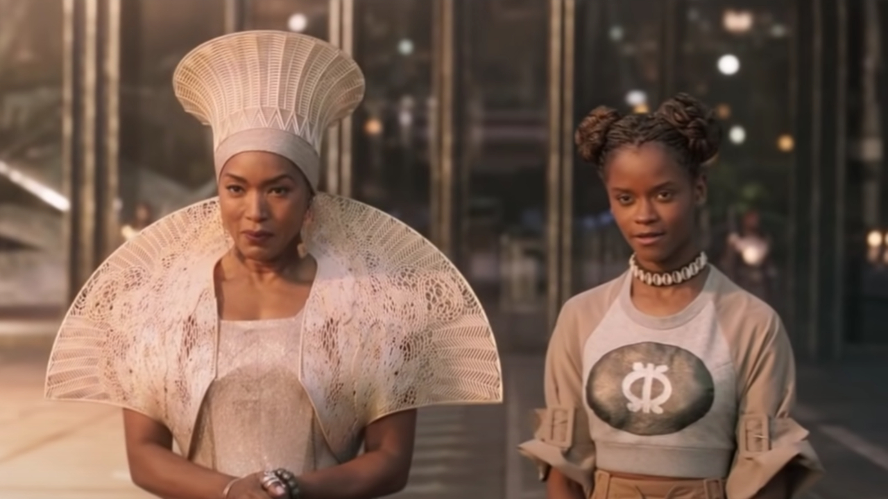 Angela Bassett and Letitia Wright in Black Panther