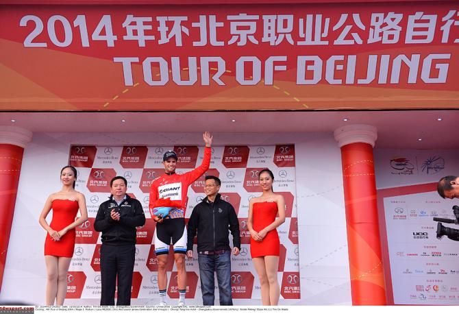 Luka Mezgec (Giant-Shimano) on the stage 1 podium