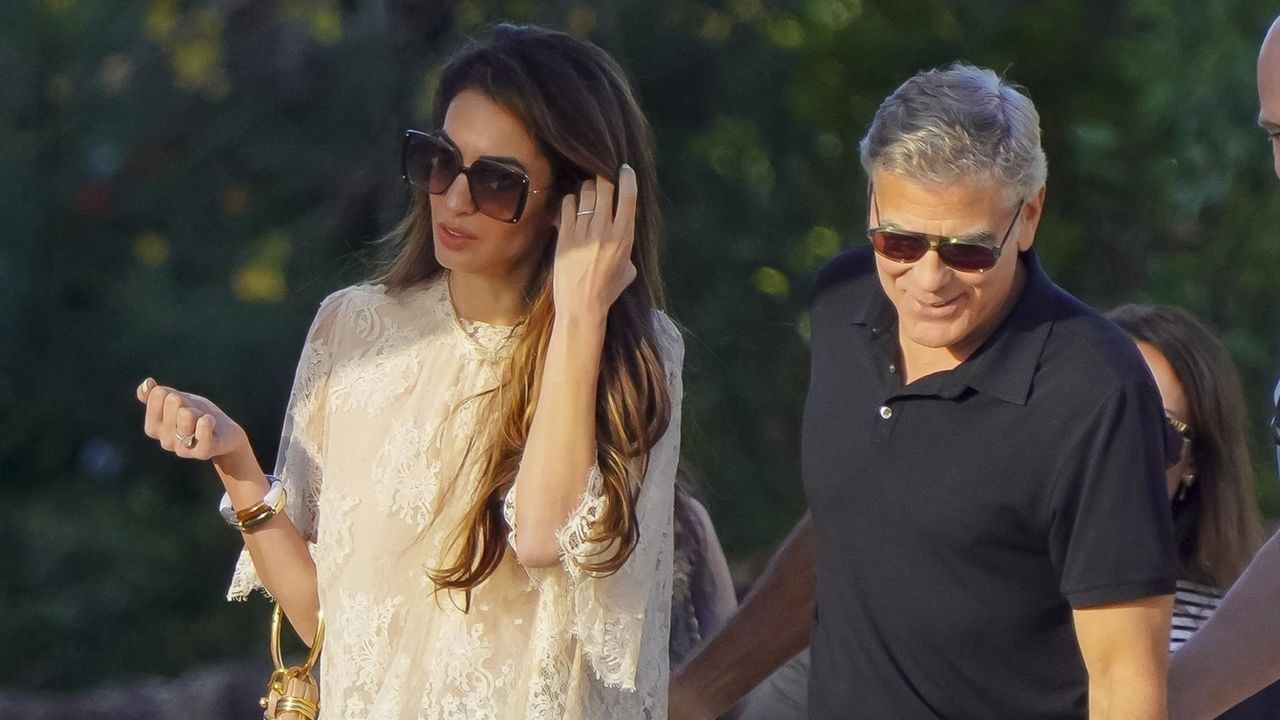 Amal Clooney and George Clooney in Saint Tropez