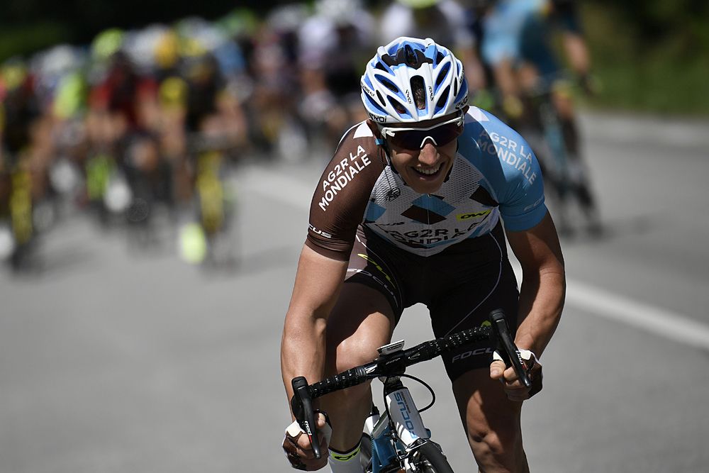 France's Cyril Gautier rides in a breakaway