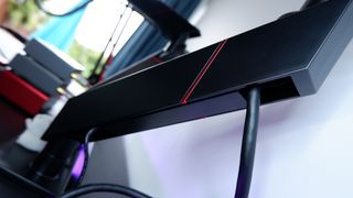 Secretlab Magnus monitor arm with cable tidy magnetic covers.