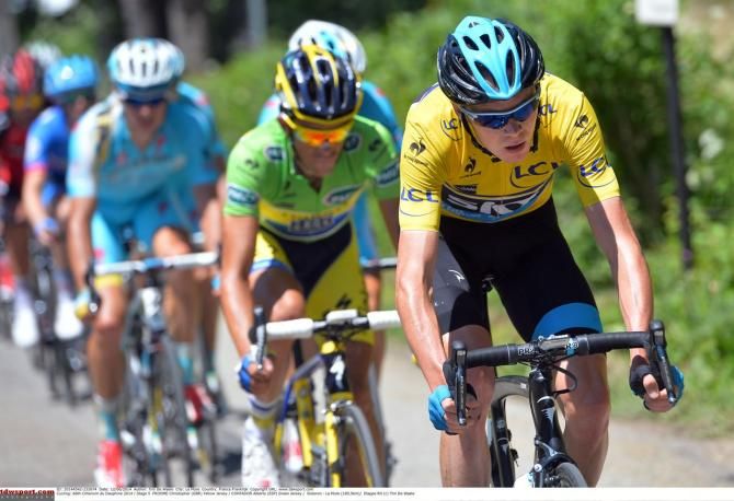 Chris Froome (Team Sky) leads Alberto Contador (Tinkoff-Saxo)