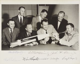 Signed photo of Mercury Seven astronauts