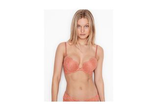 types of bra: Bombshell Add-2-cups Lace Shine Strap Push-up Bra