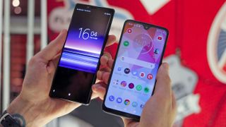 Sony Xperia 1 with the Motorola G7