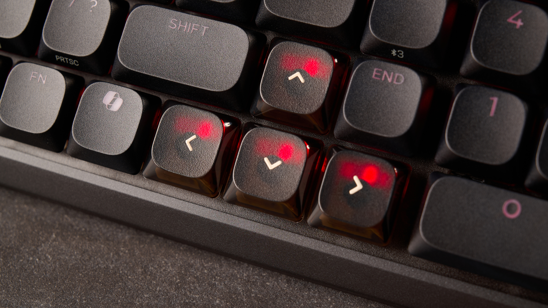 A black Corsair Vanguard Air 99 Wireless low-profile mechanical keyboard