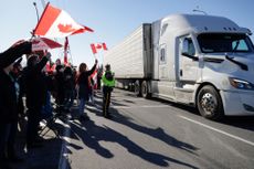RCMP officer at Canada border protest