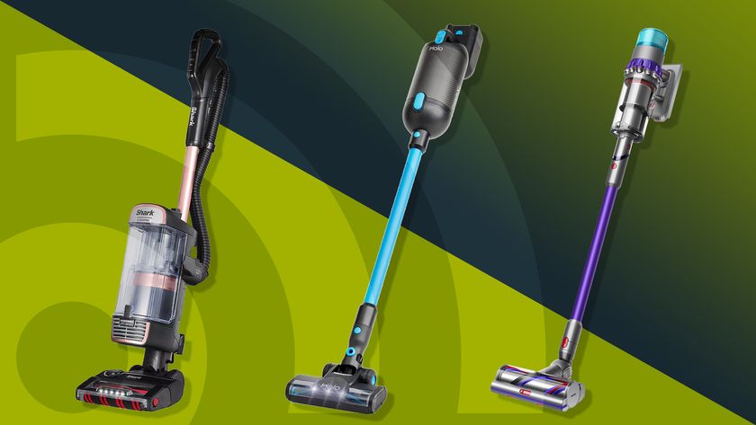 Three of the best vacuum cleaners for pet hair, on a green background