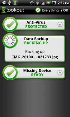 Lookout data backup
