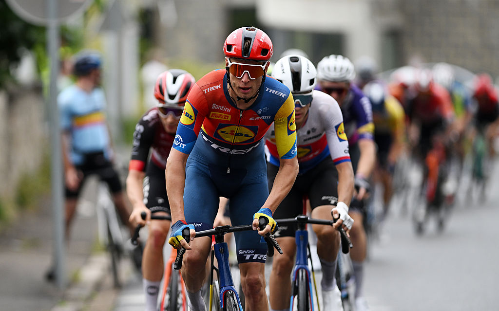 SERAING, BELGIUM - JULY 29: Alex Kirsch of Luxembourg and Team Lidl - Trek competes during the 46th Tour de Wallonie 2025, Stage 4 a 163.3km stage from Welkenraedt to Seraing on July 29, 2025 in Seraing, Belgium. (Photo by Luc Claessen/Getty Images)