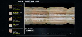 The JunoCam website shows points of interest (POI's) for each close flyby of the planet. Members of the public can vote for which feature the instrument photographs.