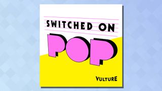 The logo of the Switched On Pop podcast on a blue background