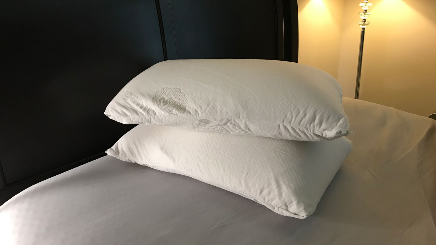 Two Brooklyn Bedding Talalay Latex Pillow on top of each other