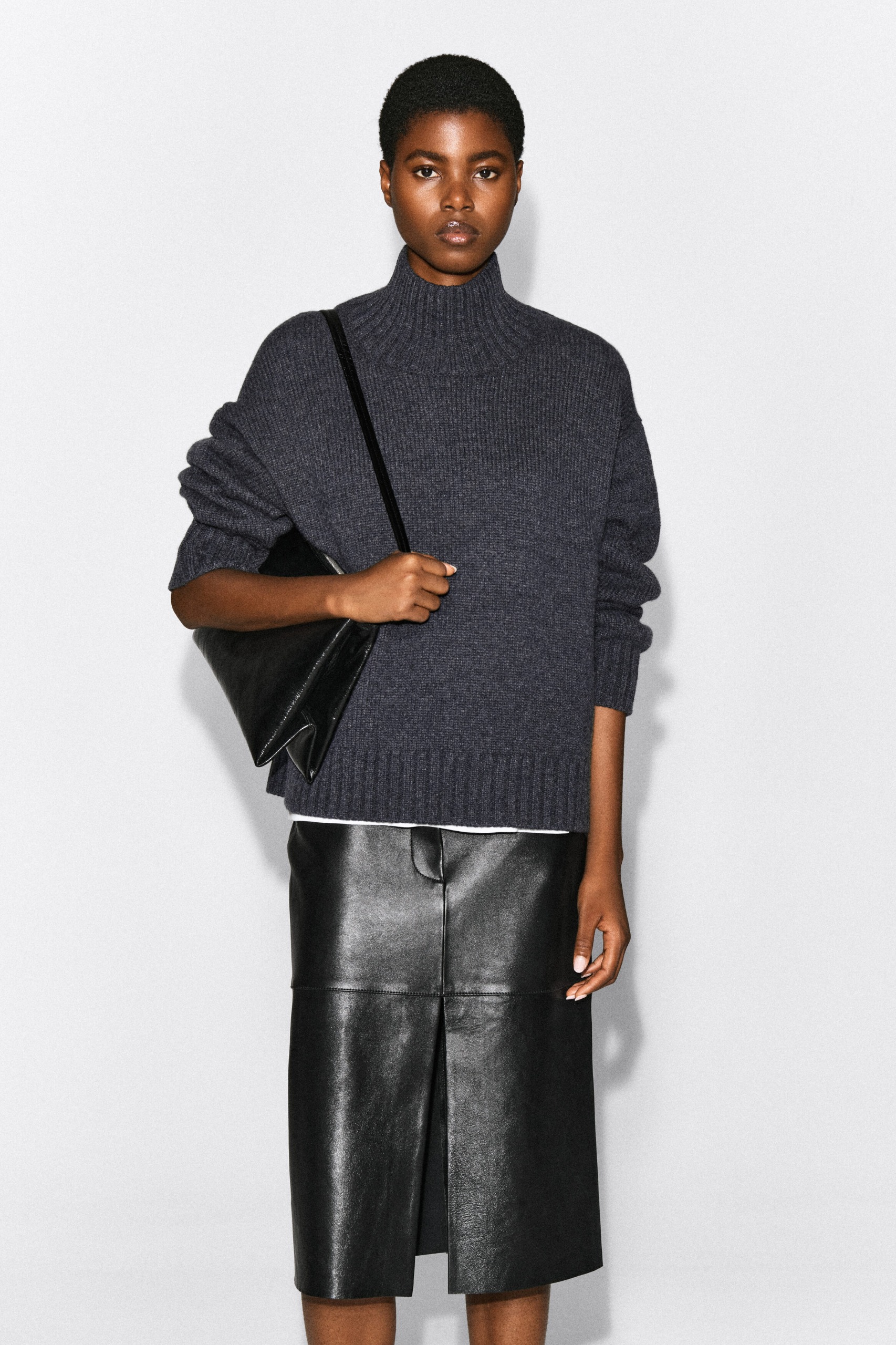 Chunky Cashmere Funnel-Neck Jumper