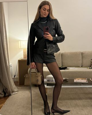 tailored shorts with tights