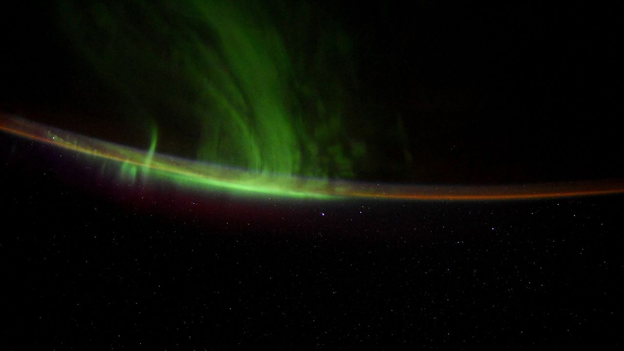NASA astronaut Shane Kimbrough captured a view of the aurora against a starry sky, highlighting the constellation Orion, that he shared on Aug. 9, 2021.