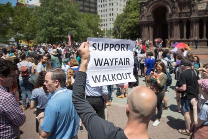 Participants in the Wayfair walkout