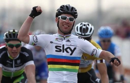 Mark Cavendish (Team Sky) showed off his rainbow stripes in winning fashion.