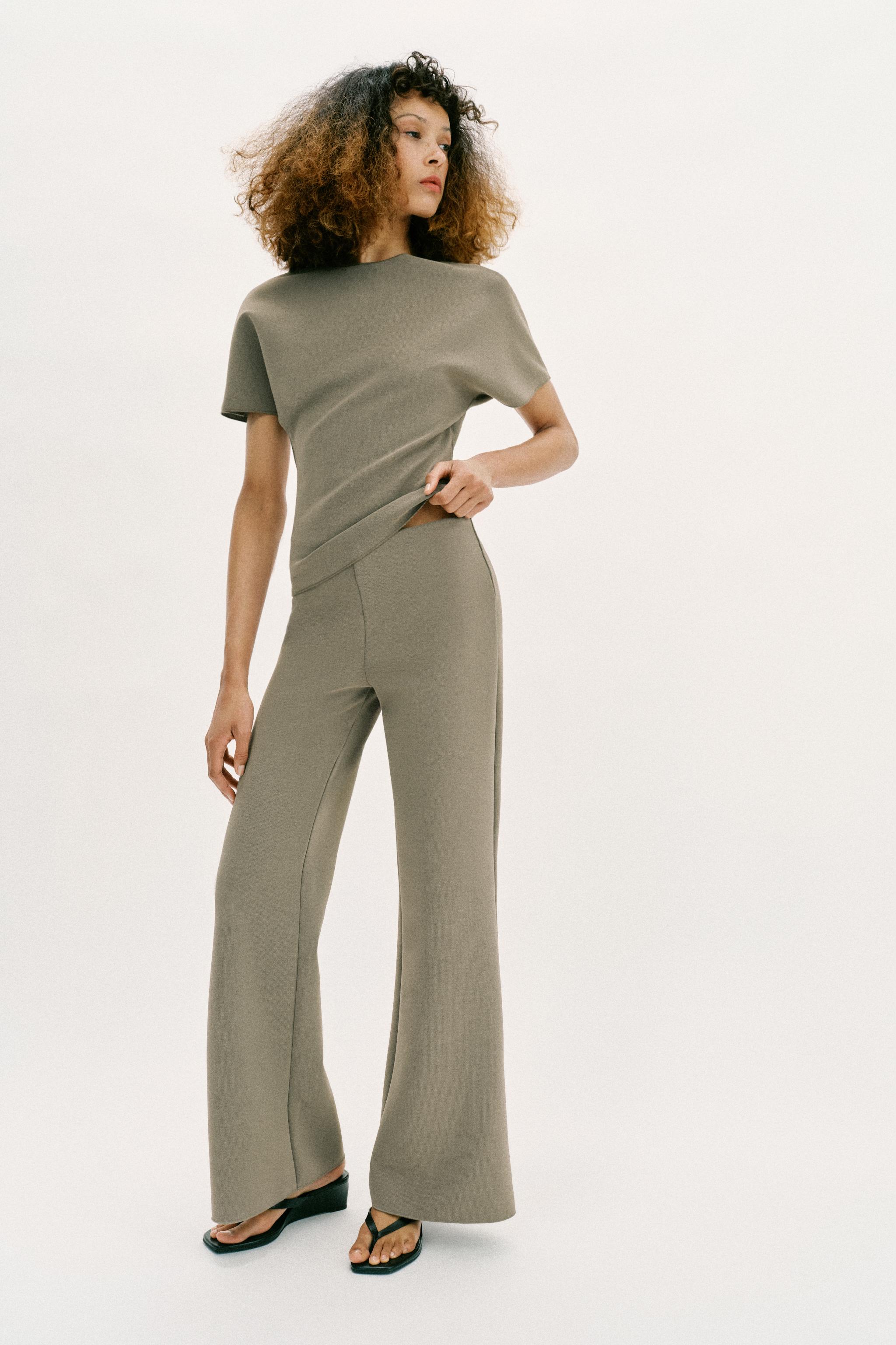Stretch Wide-Leg Trousers