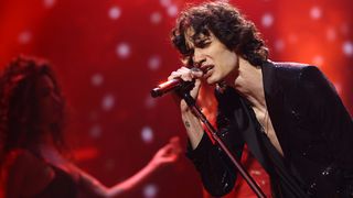 ELMONT, NEW YORK - SEPTEMBER 07: Sombr performs during the 2025 MTV Video Music Awards at UBS Arena on September 07, 2025 in Elmont, New York. (Photo by Arturo Holmes/Getty Images for MTV)