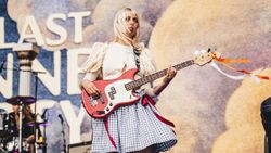 Georgia Davies of The Last Dinner Party performs onstage during Tramlines at Hillsborough Park on July 27, 2025 in Sheffield, England.