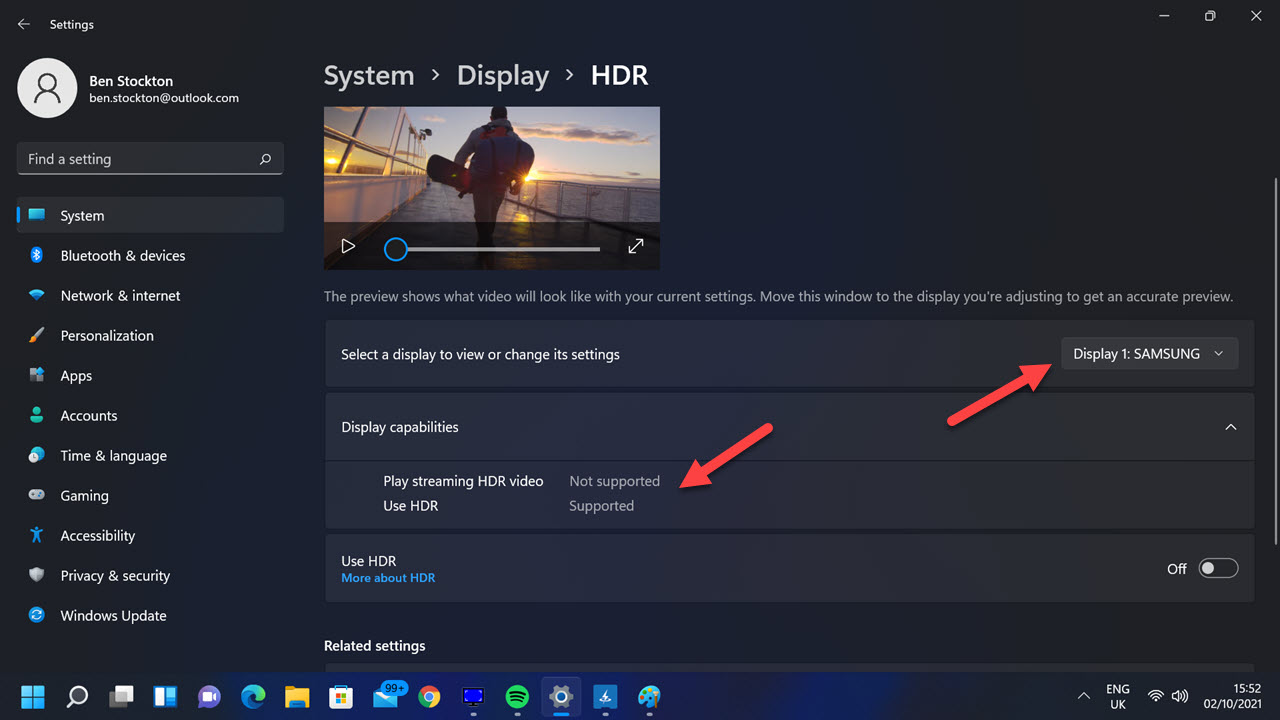 HDR di Windows 11