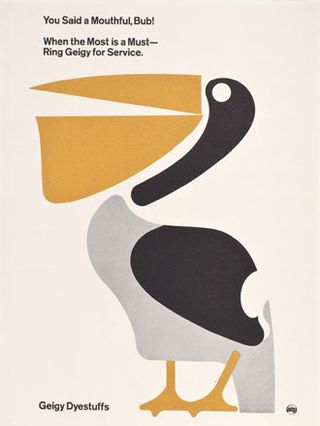 Advertisement with image of pelican