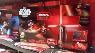 Uncle Milton's Build Your Own Lightsaber Room Light, now with a Kylo Ren lighsaber from "The Force Awakens."