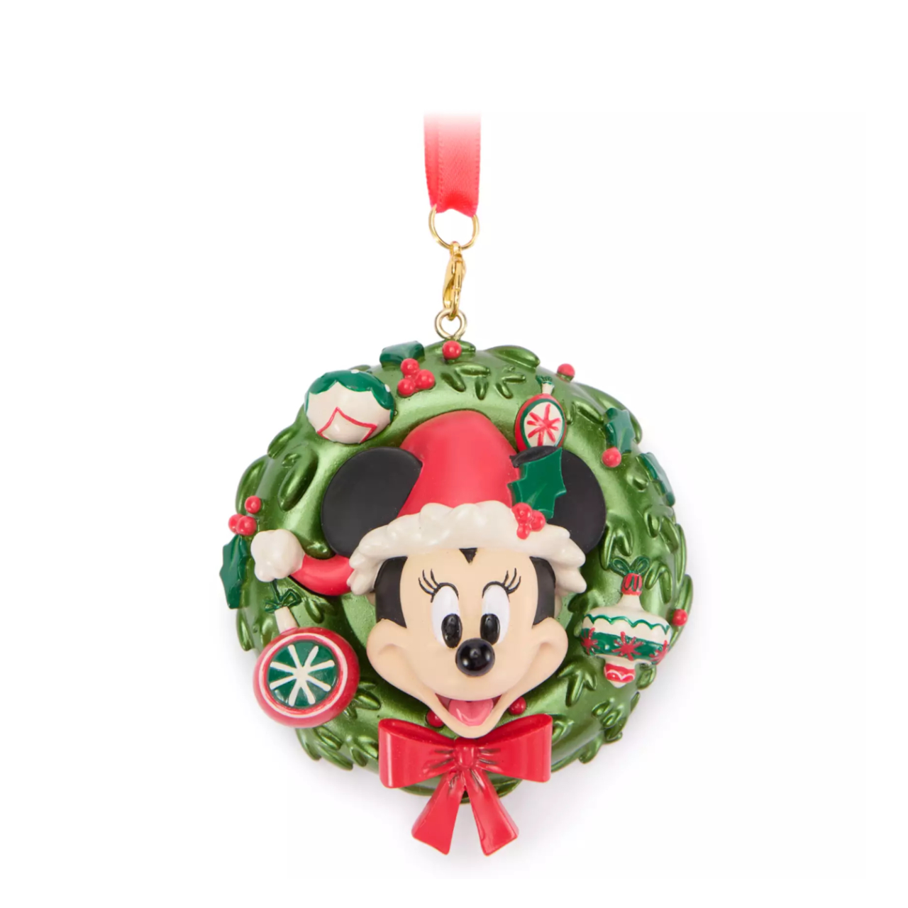 Mrs. Santa Minnie Mouse Wreath Ornament