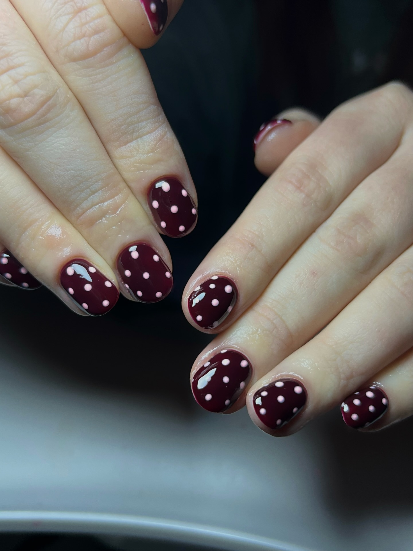 Polka dot nails
