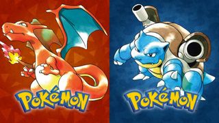 best Pokemon games: Pokemon Red depicting Charizard, and Pokémon Blue, depicting Blastoise