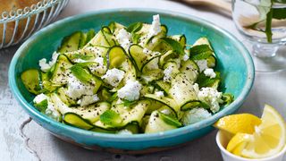 Gluten free courgette and goat's cheese salad