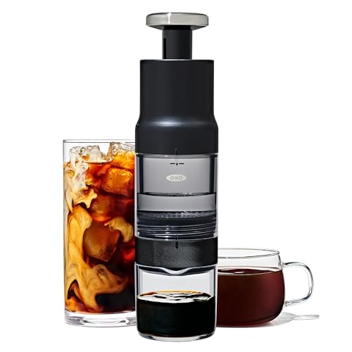 Oxo Brew Rapid Brewer &amp;ndash; Portable Manual Coffee Maker, Built-In Stainless Steel Filter, Adjustable Strength, Compact &amp;amp; Lightweight, No Pods or Paper Filters Needed