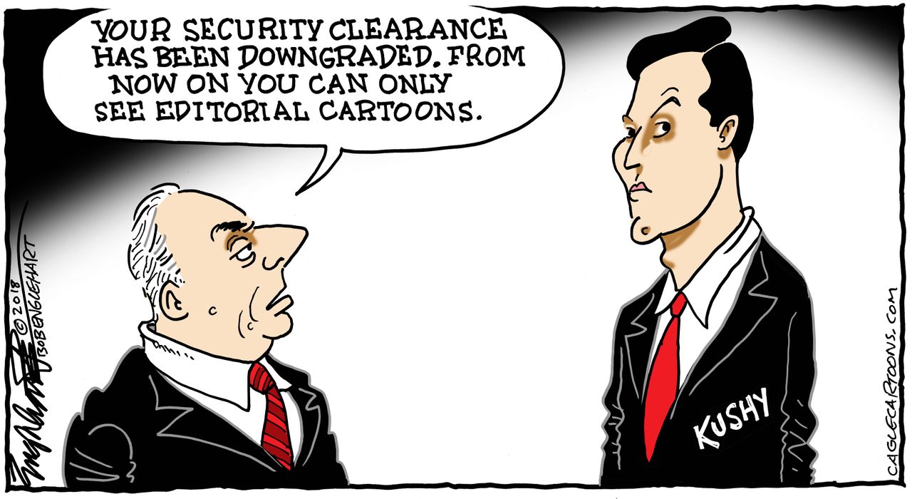 Political cartoon U.S. Jared Kushner security clearance downgrade