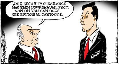 Political cartoon U.S. Jared Kushner security clearance downgrade