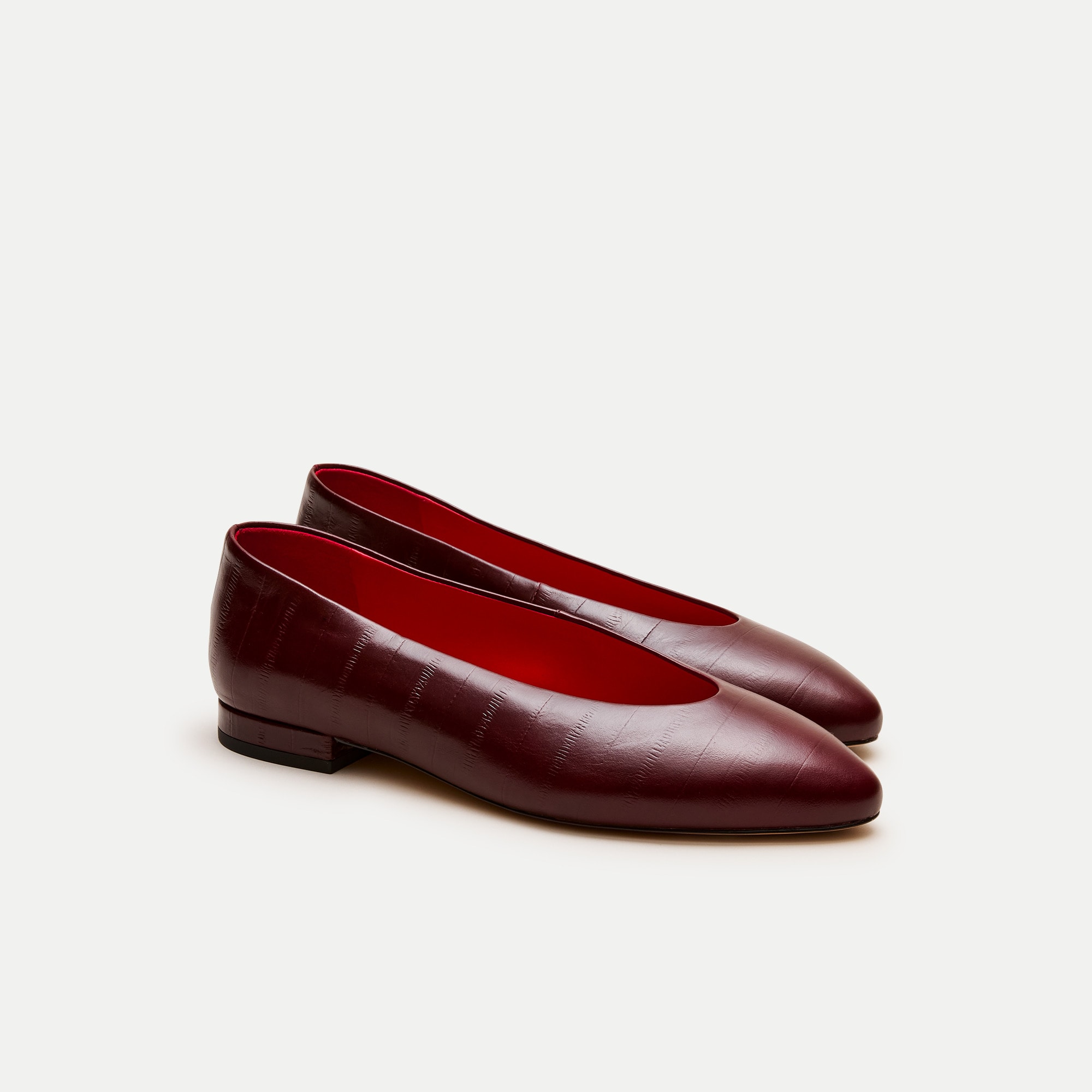 Bea Ballet Flats in Eel-Embossed Leather