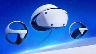 PS VR2 headset with PS VR2 Sense controllers