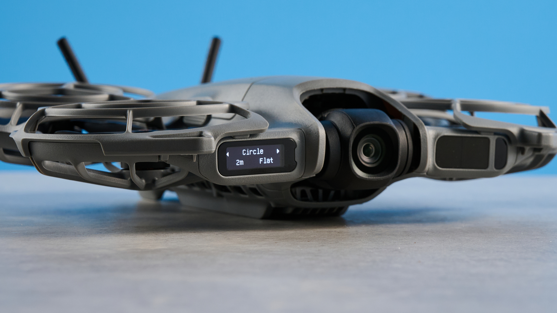 A dark gray DJI Neo 2 camera drone