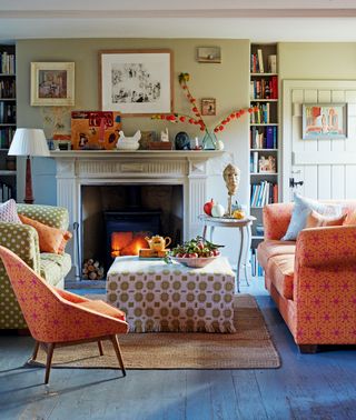 Cozy living room with furniture in Vanessa Arbuthnott fabrics