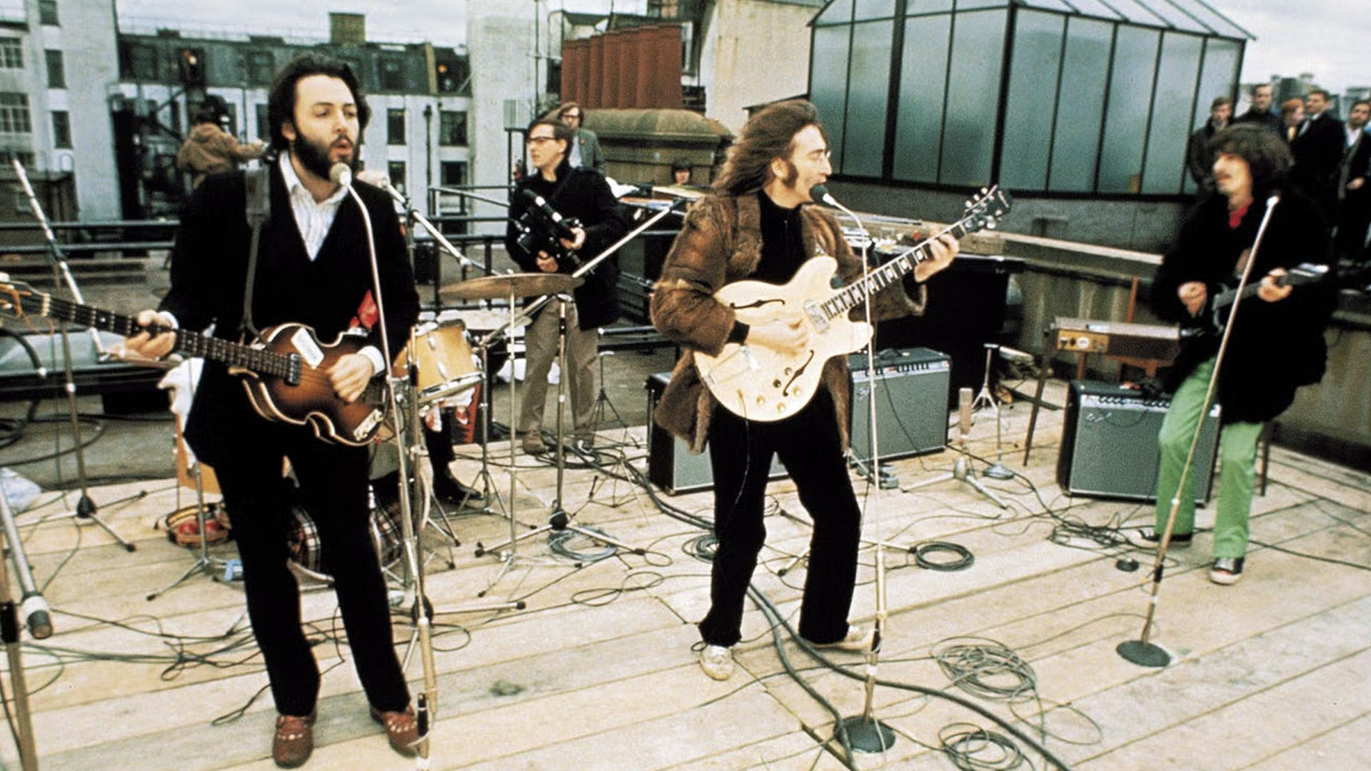 A photo of The Beatles. 