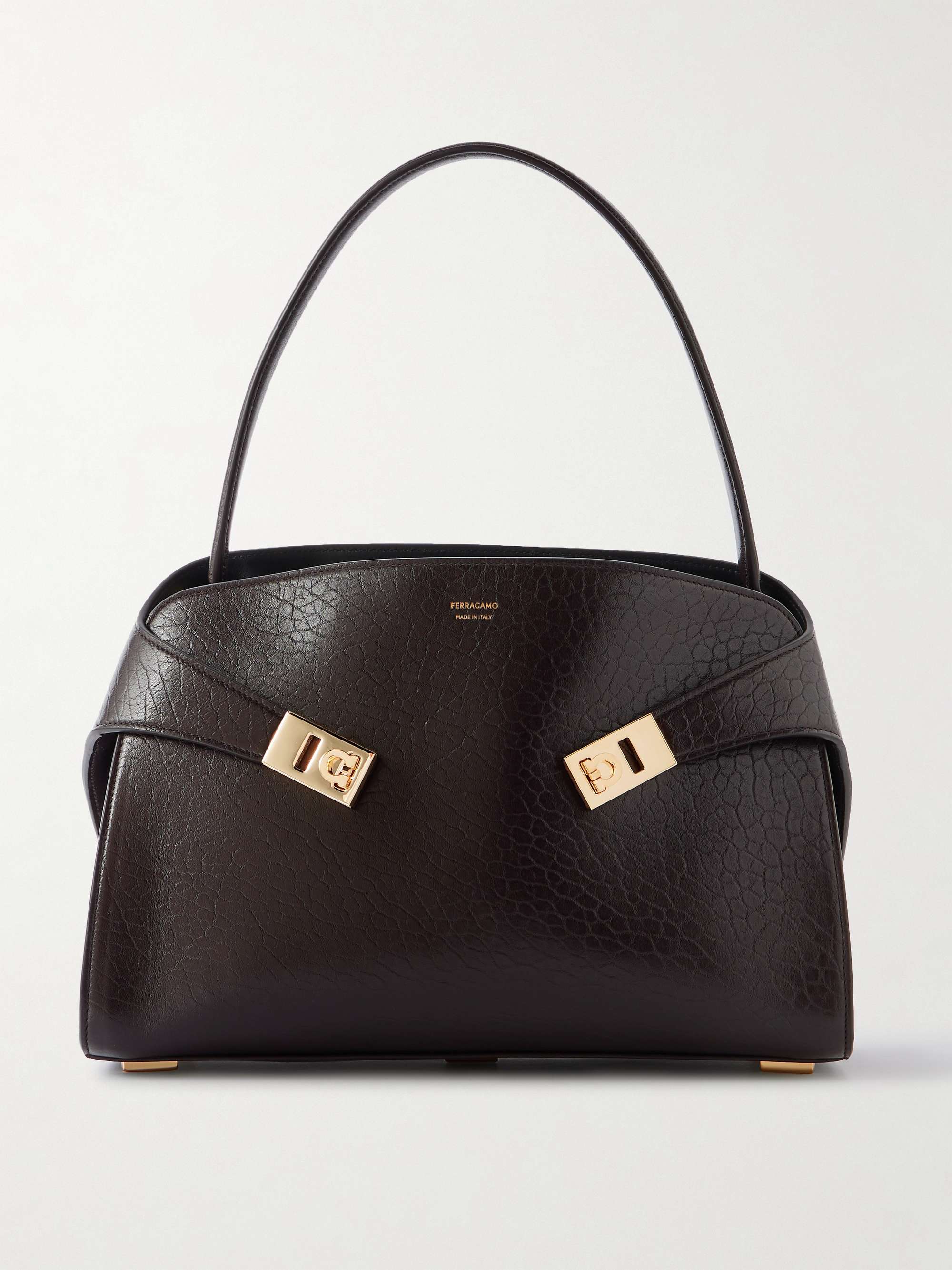 Hug Small Embellished Cracked-Leather Tote