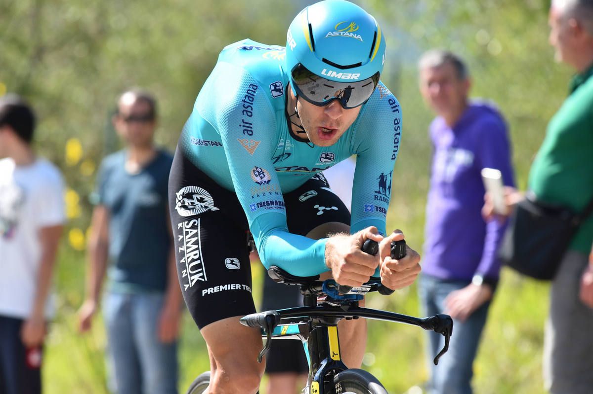Astana's Tanel Kangert during the time trial