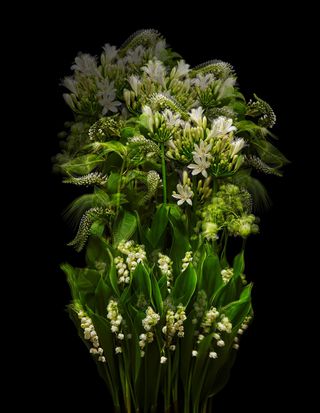 The Lucky sculpture pairs lily of the valley with ‘various spring and summer flowers in tones ranging from white to green