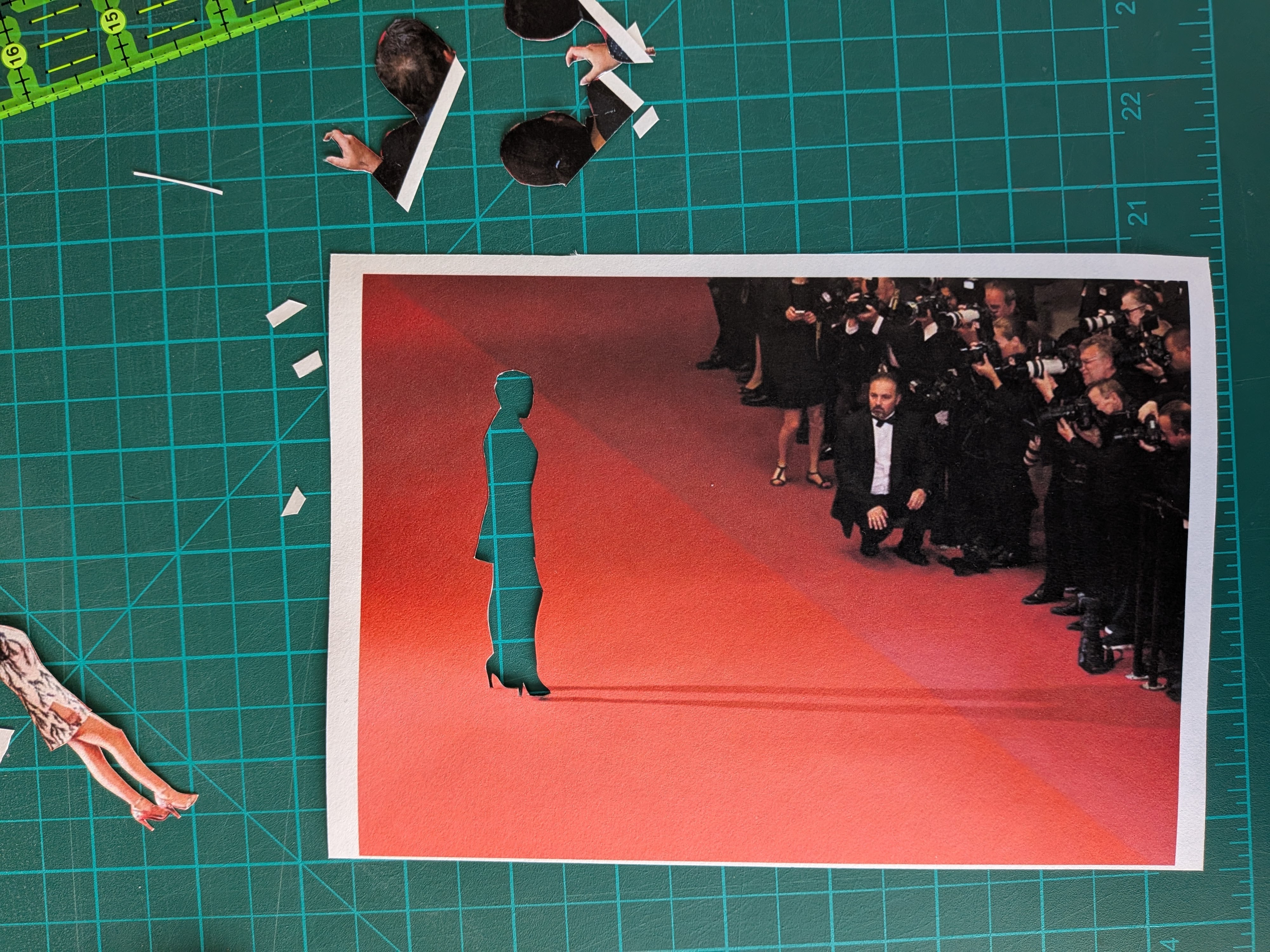 Photos of the red carpet at Cannes with the stars and photographers cut out to leave a blank space