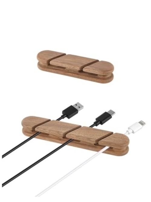 Solid Walnut Cable Holder & Cord Organizer