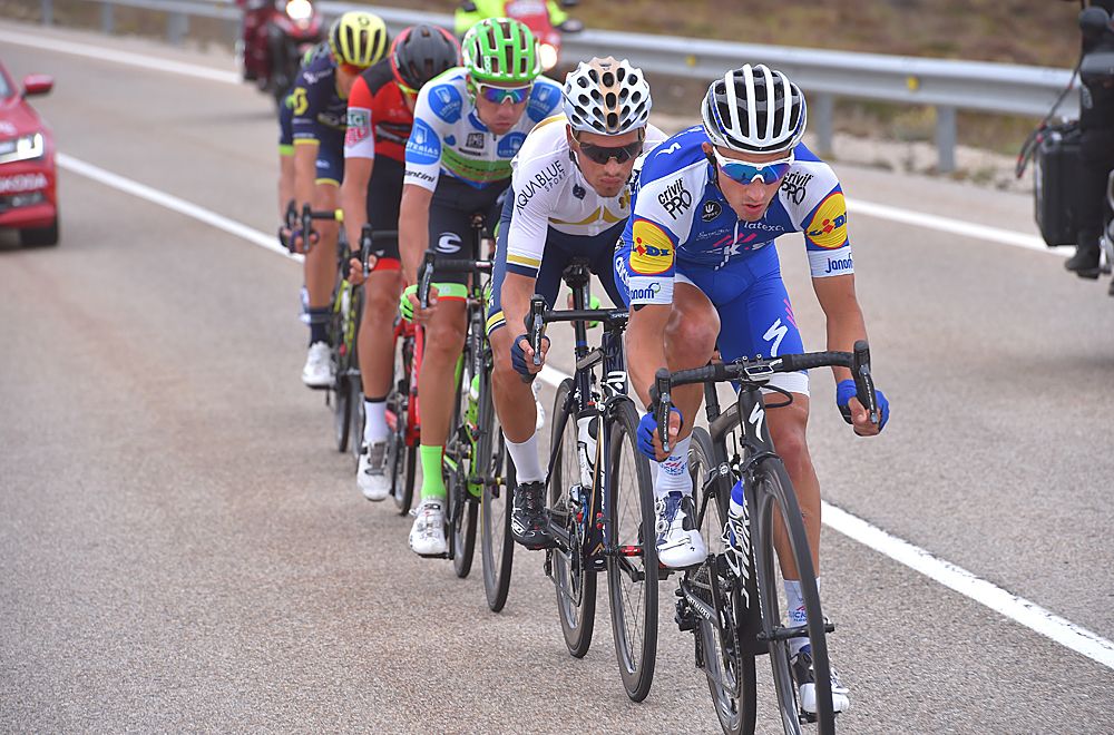 Julian Alaphilippe (Quick-Step Floors) in the breakaway on stage 17 of the Vuelta a Espana