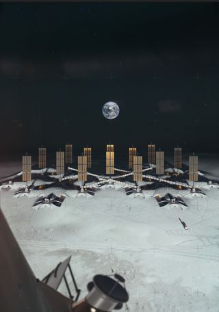 render of lunar habitat