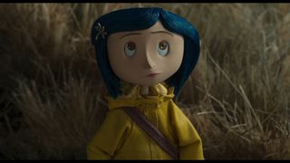 Coraline stares at something off screen in her self-titled 2009 movie